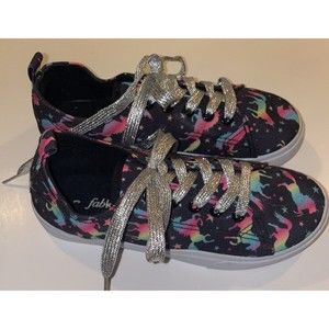 Kids Sneakers Fabkids Girls Shoes Lace-Up Unicorn Size 3